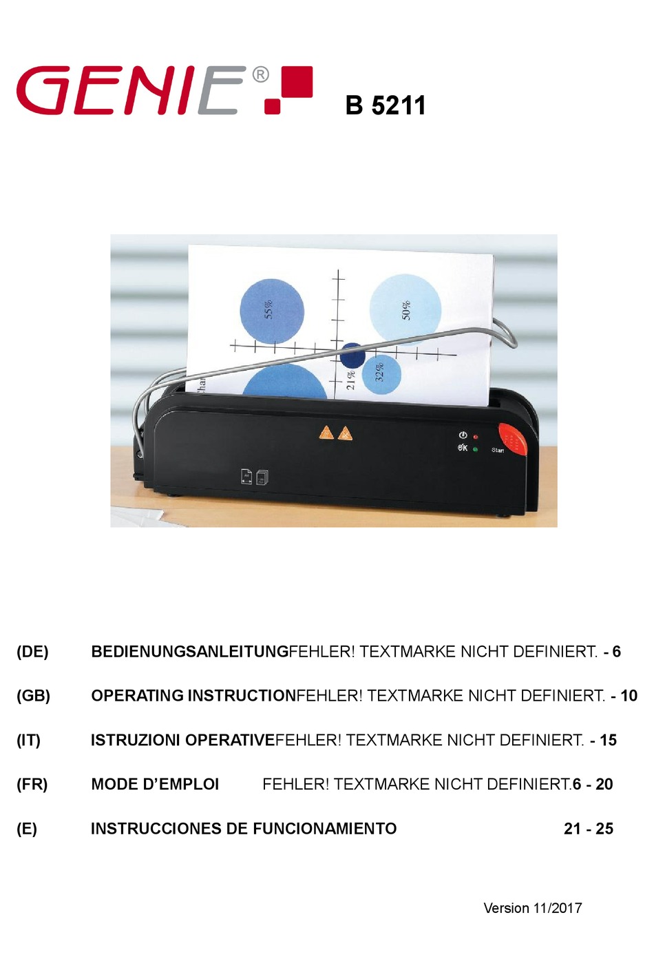 GENIE B 5211 OPERATING INSTRUCTION Pdf Download | ManualsLib