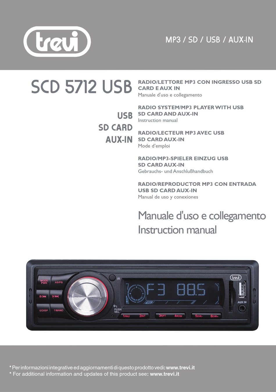 TREVI SCD 5712 USB INSTRUCTION MANUAL Pdf Download ManualsLib