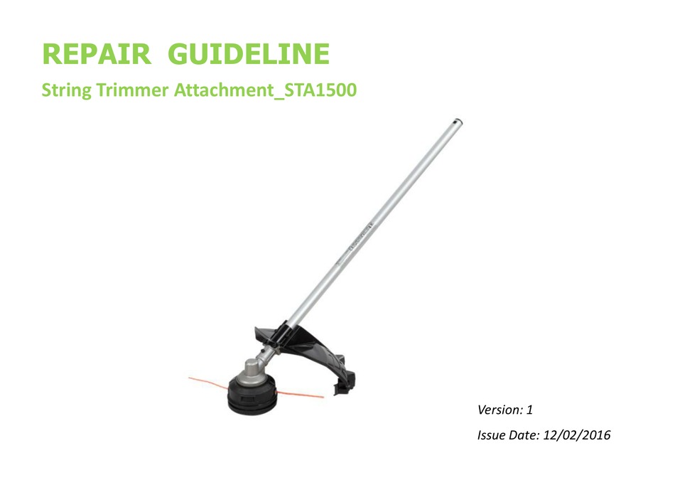 EGO STA1500 REPAIR MANUAL LINE Pdf Download ManualsLib