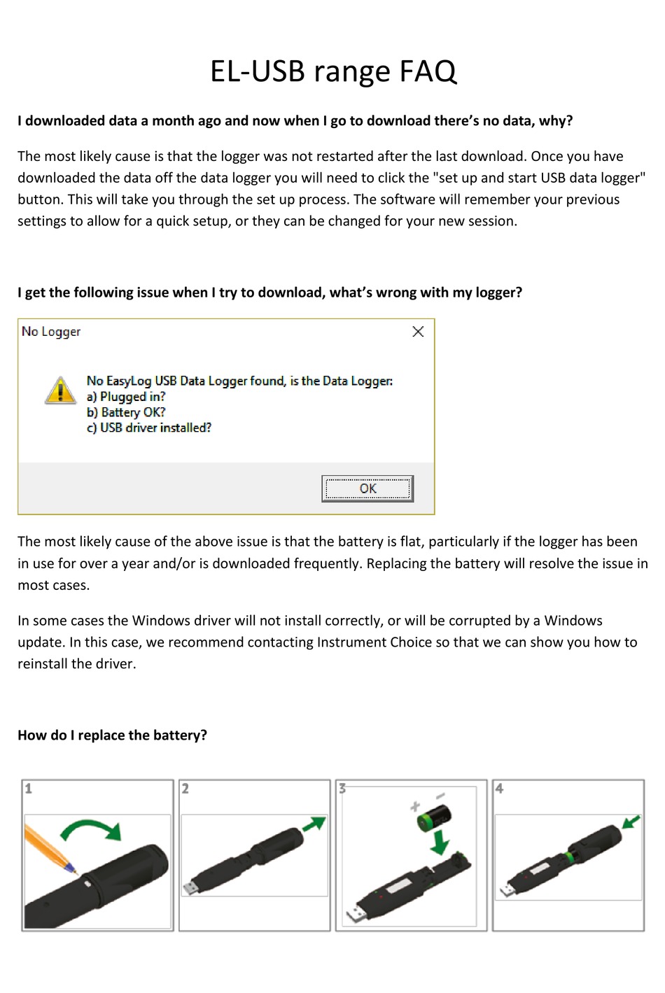 LASCAR ELECTRONICS EASYLOG ELUSB SERIES FAQ Pdf Download ManualsLib