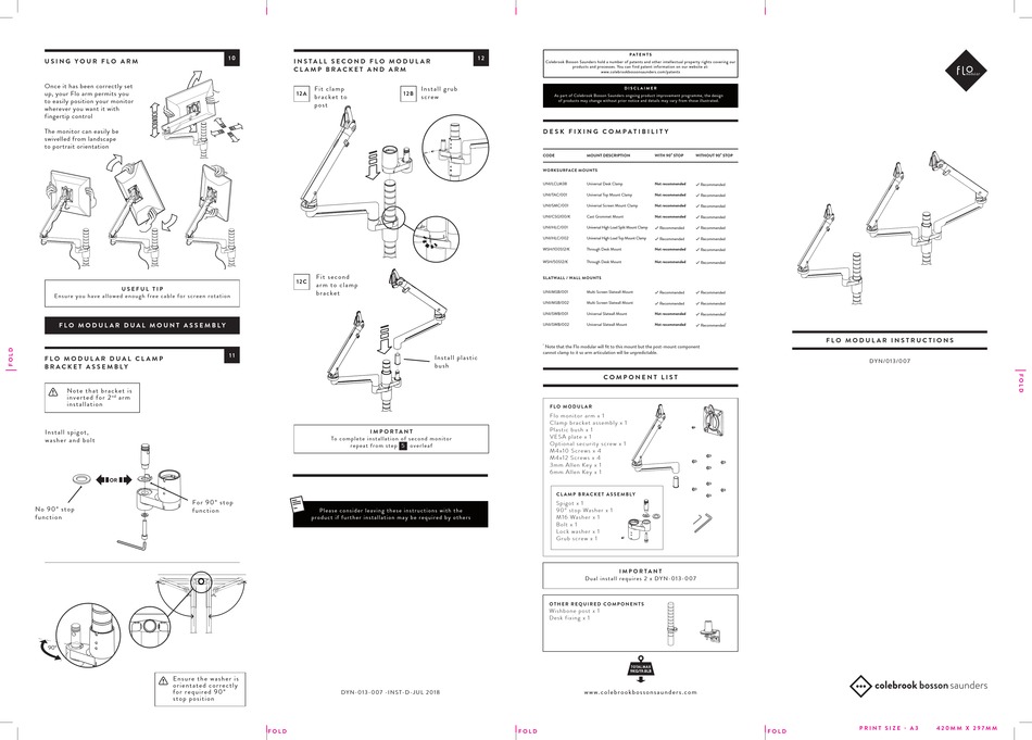 COLEBROOK BOSSON SAUNDERS FLO MODULAR INSTRUCTIONS Pdf Download