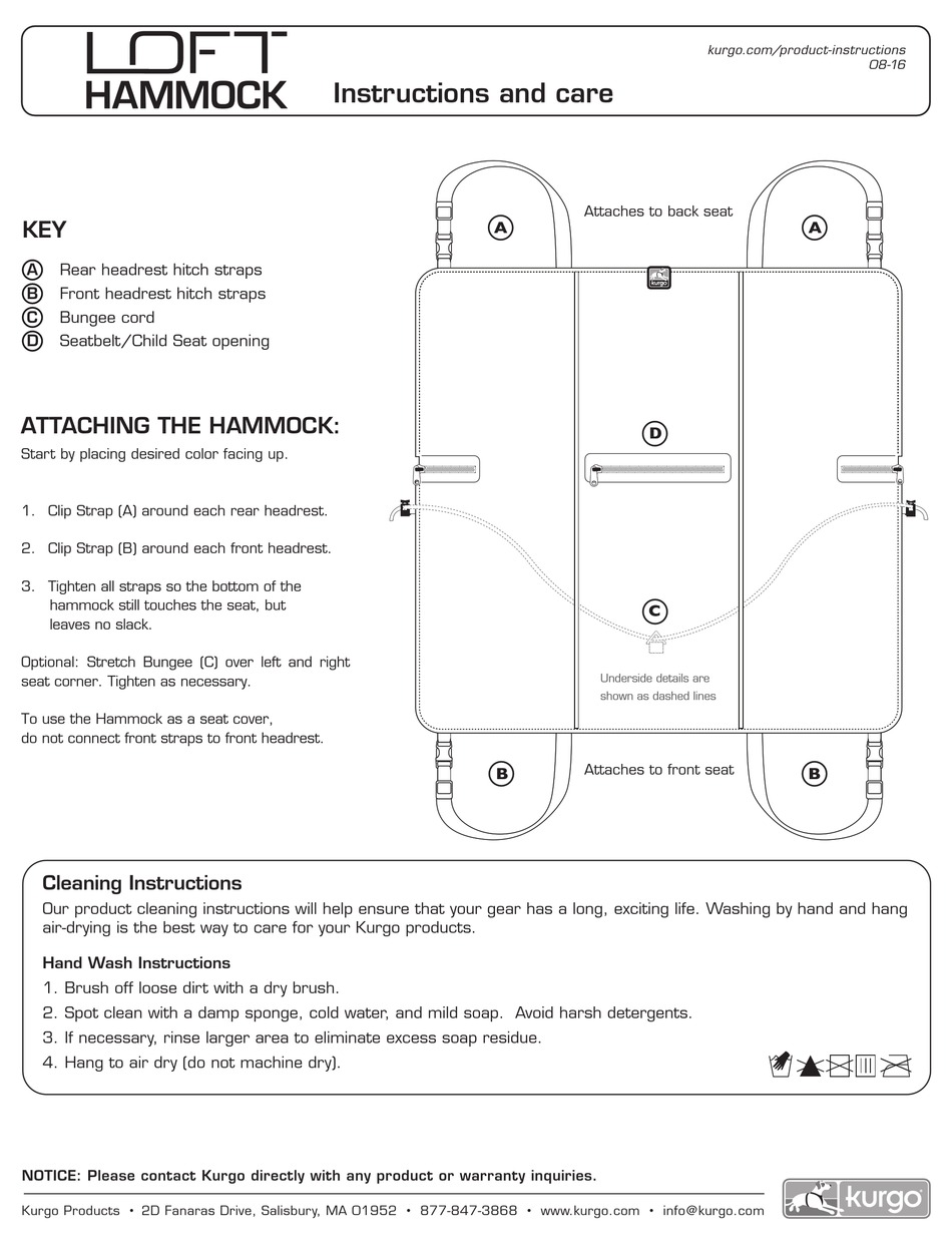 KURGO LOFT HAMMOCK INSTRUCTIONS AND CARE Pdf Download ManualsLib