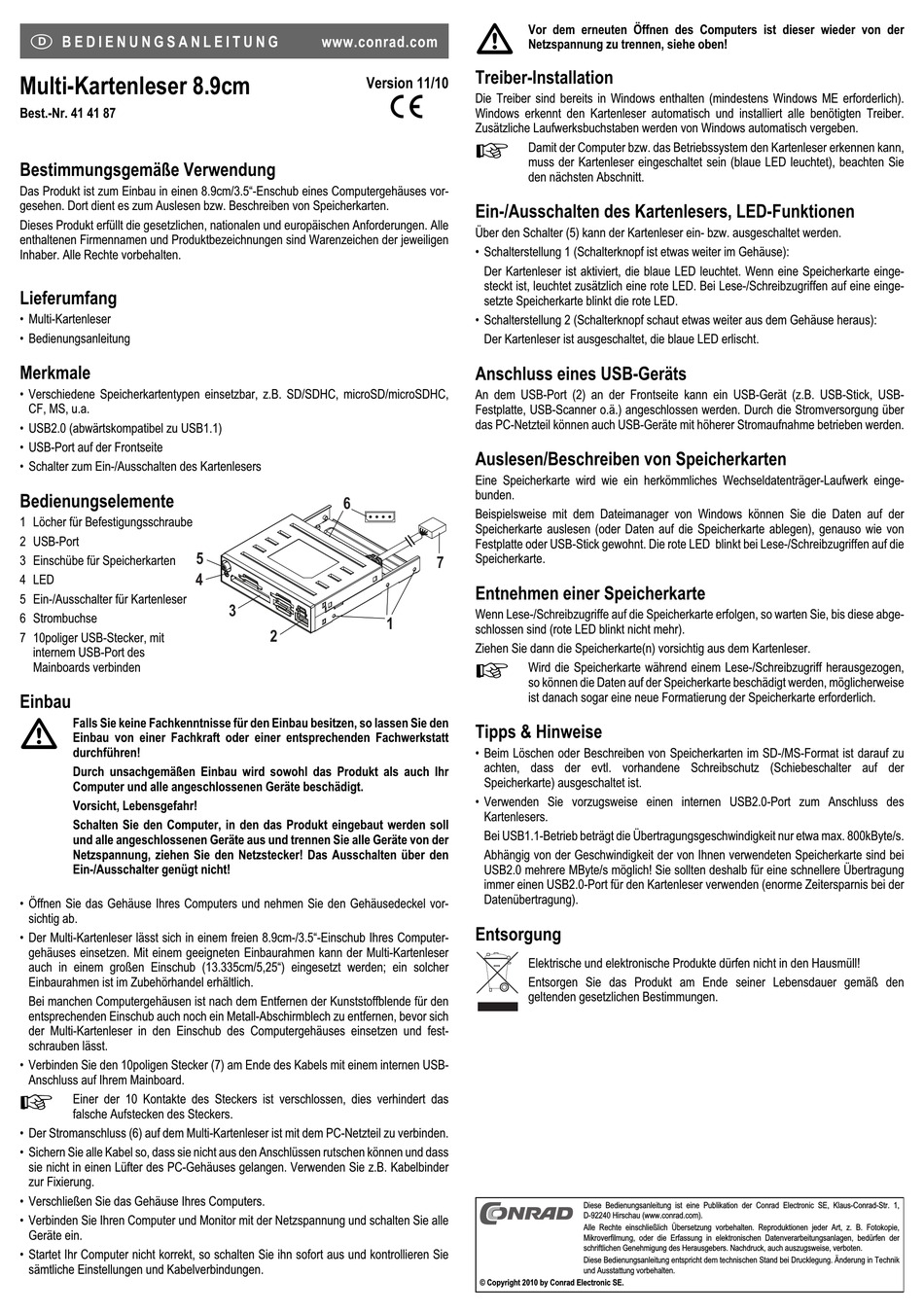 conrad-41-41-87-operating-instructions-pdf-download-manualslib