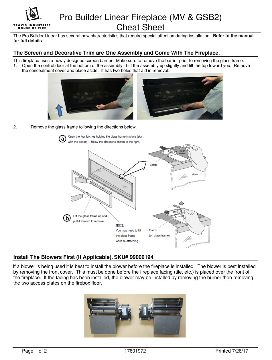 TRAVIS INDUSTRIES PRO BUILDER LINEAR QUICK START MANUAL Pdf Download ...