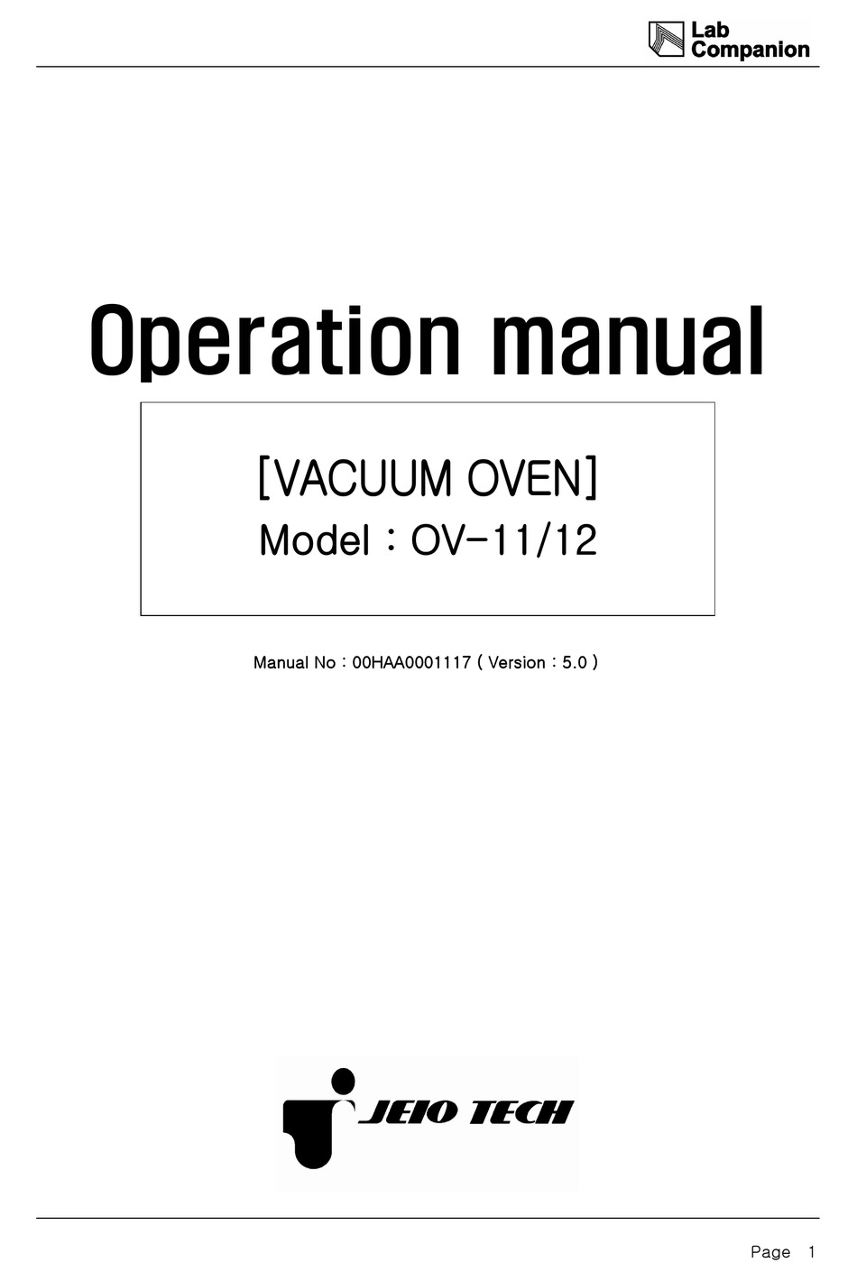 LAB COMPANION OV11 OPERATION MANUAL Pdf Download ManualsLib