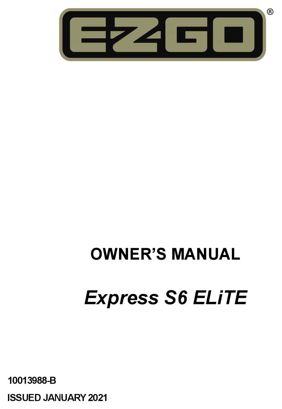 EZGO EXPRESS S6 ELITE OWNER'S MANUAL Pdf Download ManualsLib