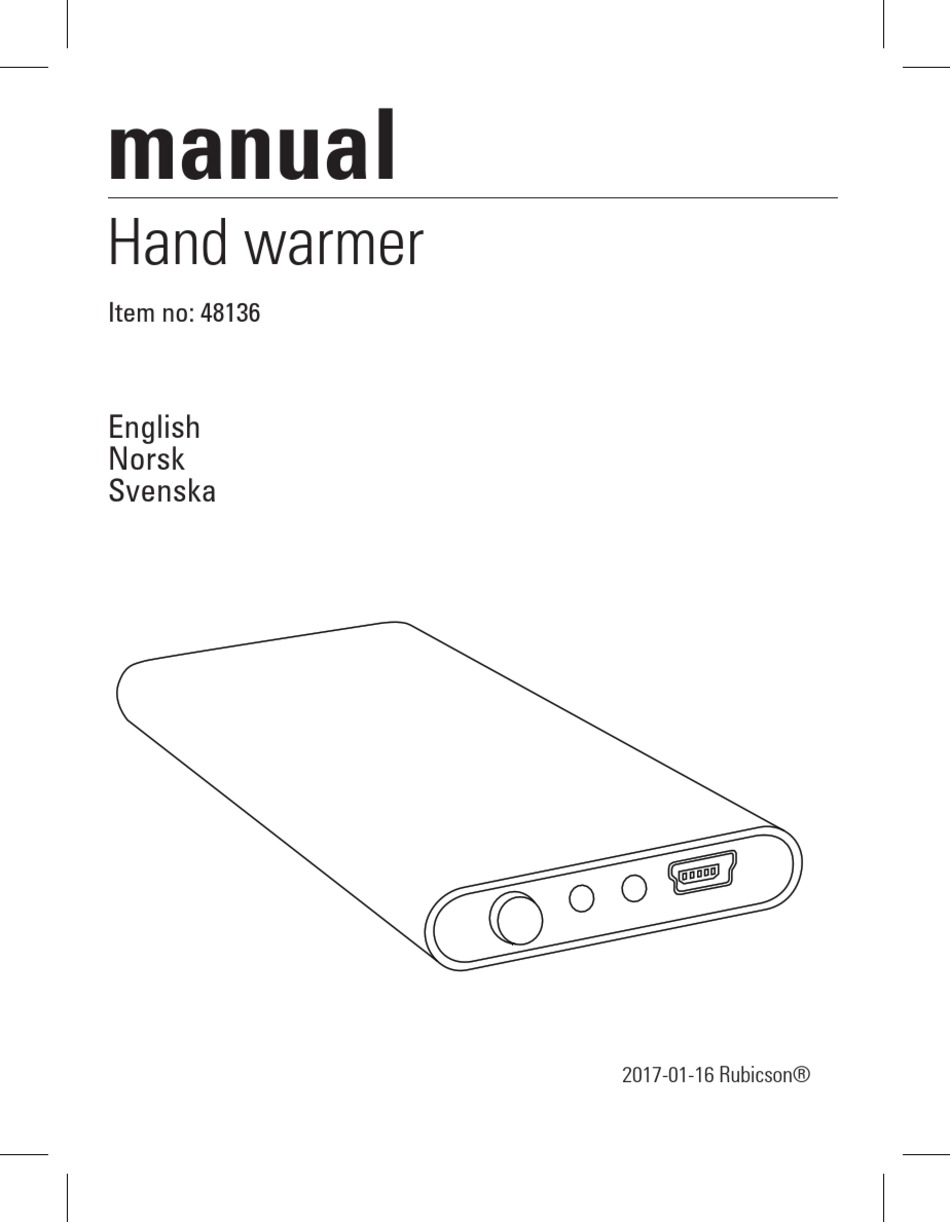 RUBICSON 48136 QUICK START MANUAL Pdf Download ManualsLib