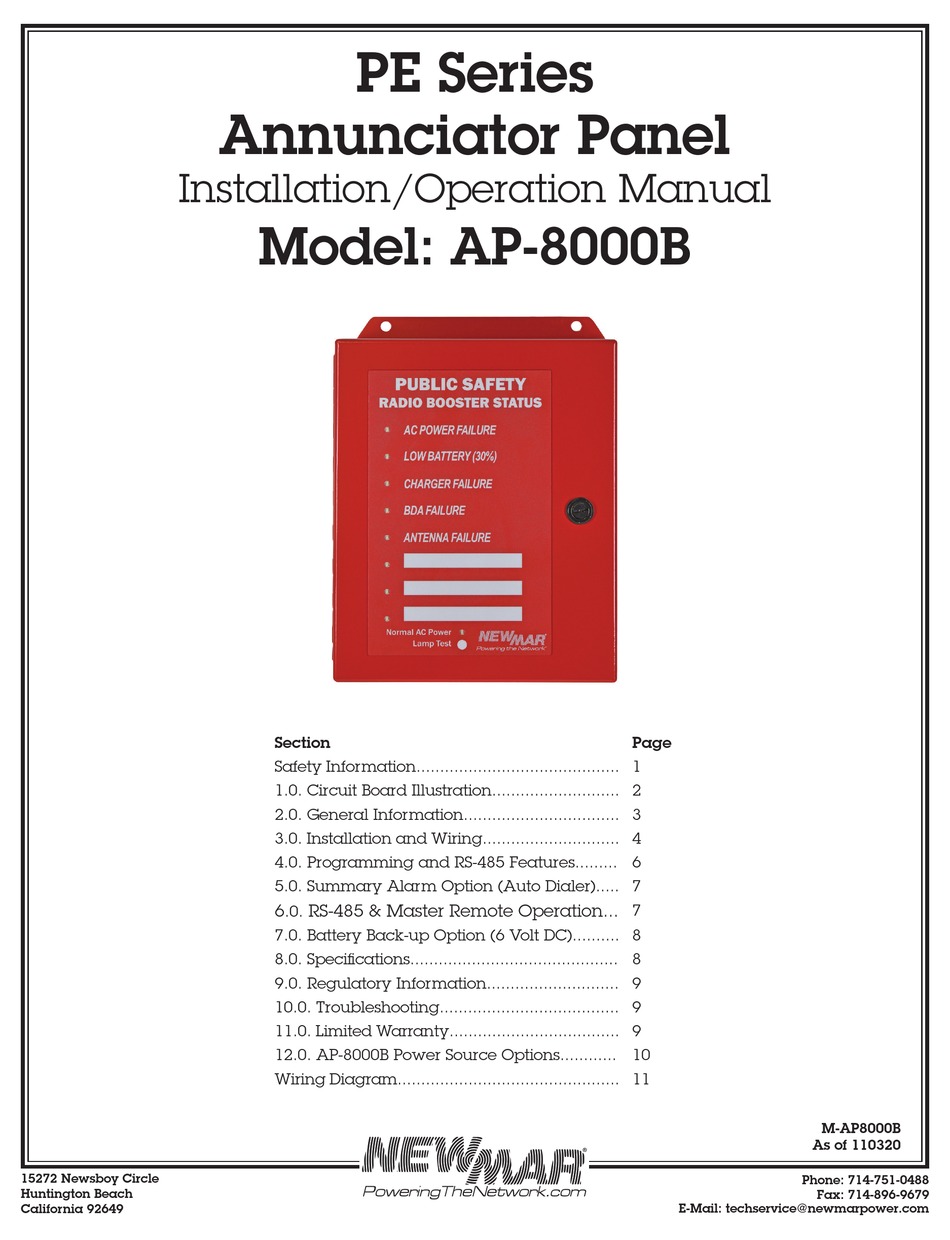 NEWMAR PE SERIES INSTALLATION & OPERATION MANUAL Pdf Download ManualsLib