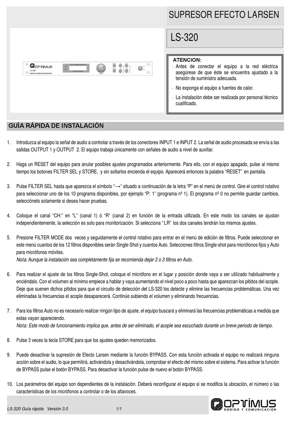 OPTIMUS LS320 QUICK INSTALLATION MANUAL Pdf Download ManualsLib