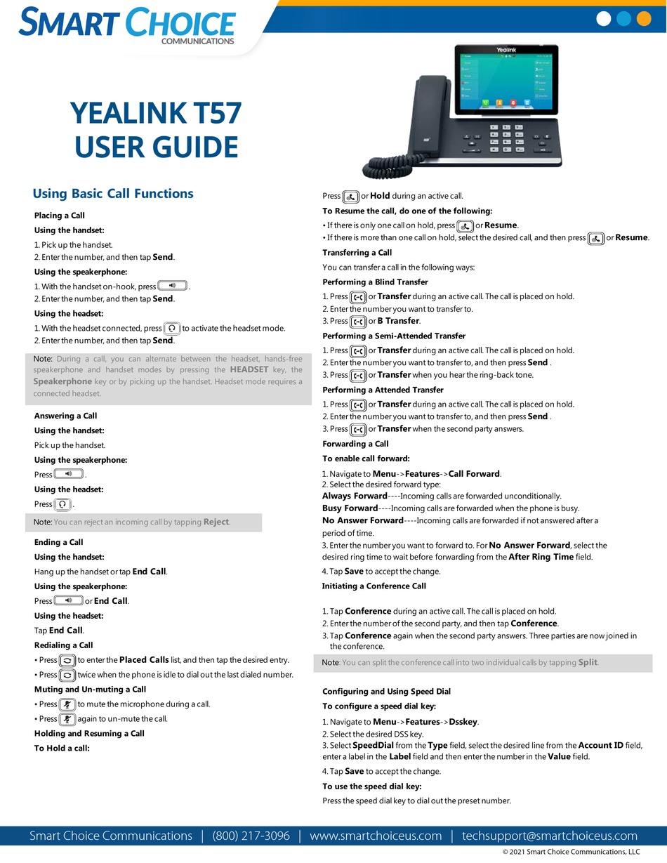 YEALINK T57 USER MANUAL Pdf Download | ManualsLib