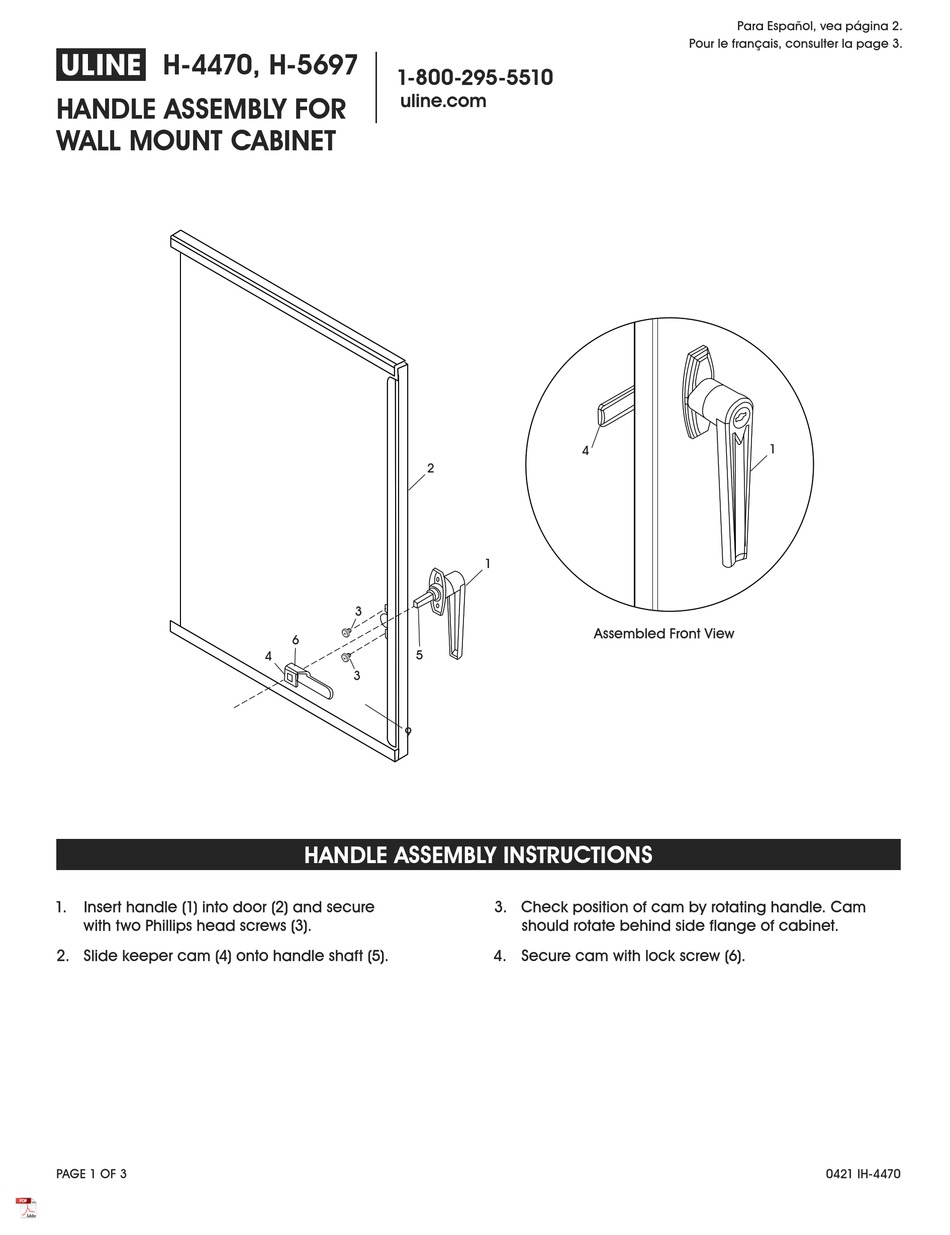 U-LINE H-4470 ASSEMBLY INSTRUCTIONS Pdf Download | ManualsLib