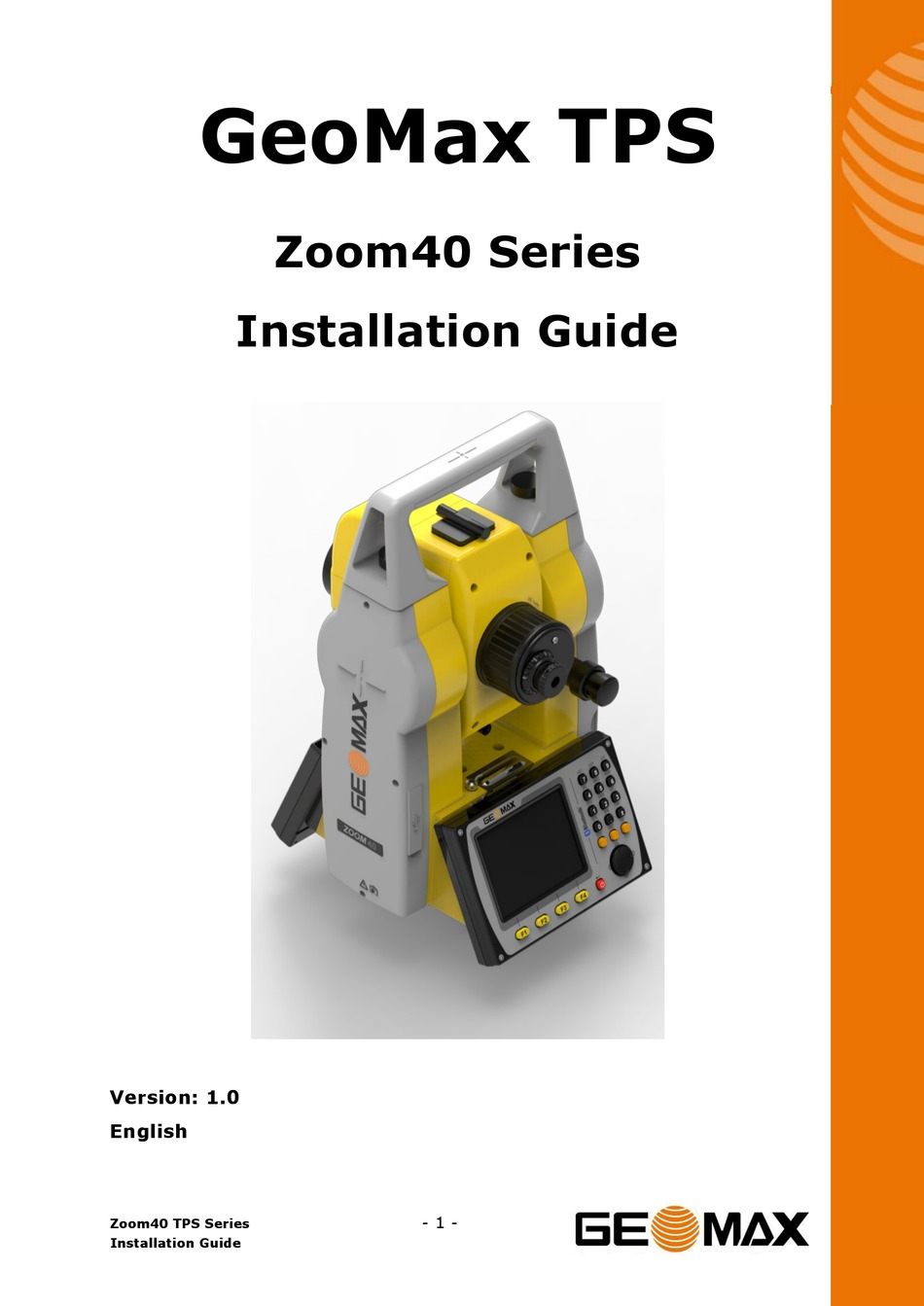 GEOMAX ZOOM40 SERIES INSTALLATION MANUAL Pdf Download | ManualsLib