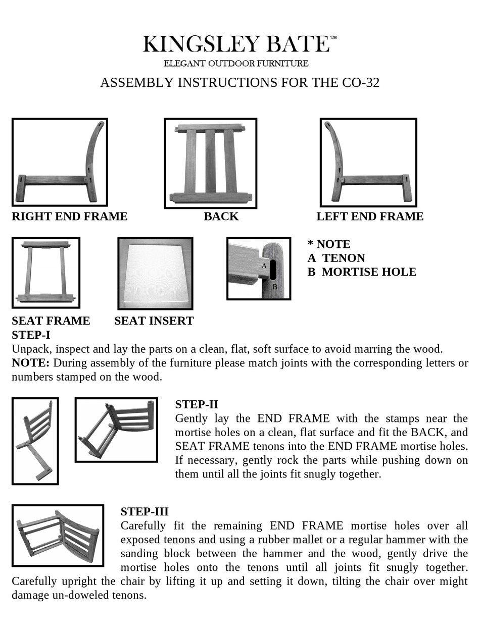 KINGSLEYBATE CO32 ASSEMBLY INSTRUCTIONS Pdf Download ManualsLib
