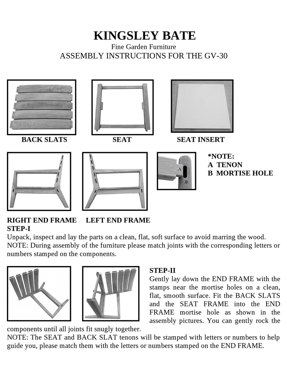 KINGSLEYBATE GV30 ASSEMBLY INSTRUCTIONS Pdf Download ManualsLib
