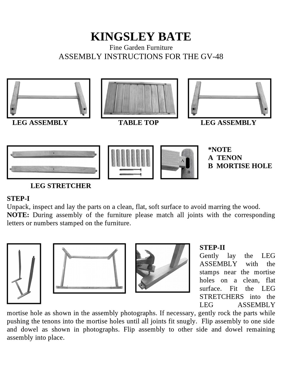 KINGSLEYBATE GV48 ASSEMBLY INSTRUCTIONS Pdf Download ManualsLib