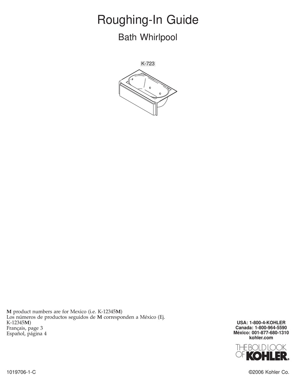 KOHLER MEMOIRS K723 ROUGHINGIN MANUAL Pdf Download ManualsLib