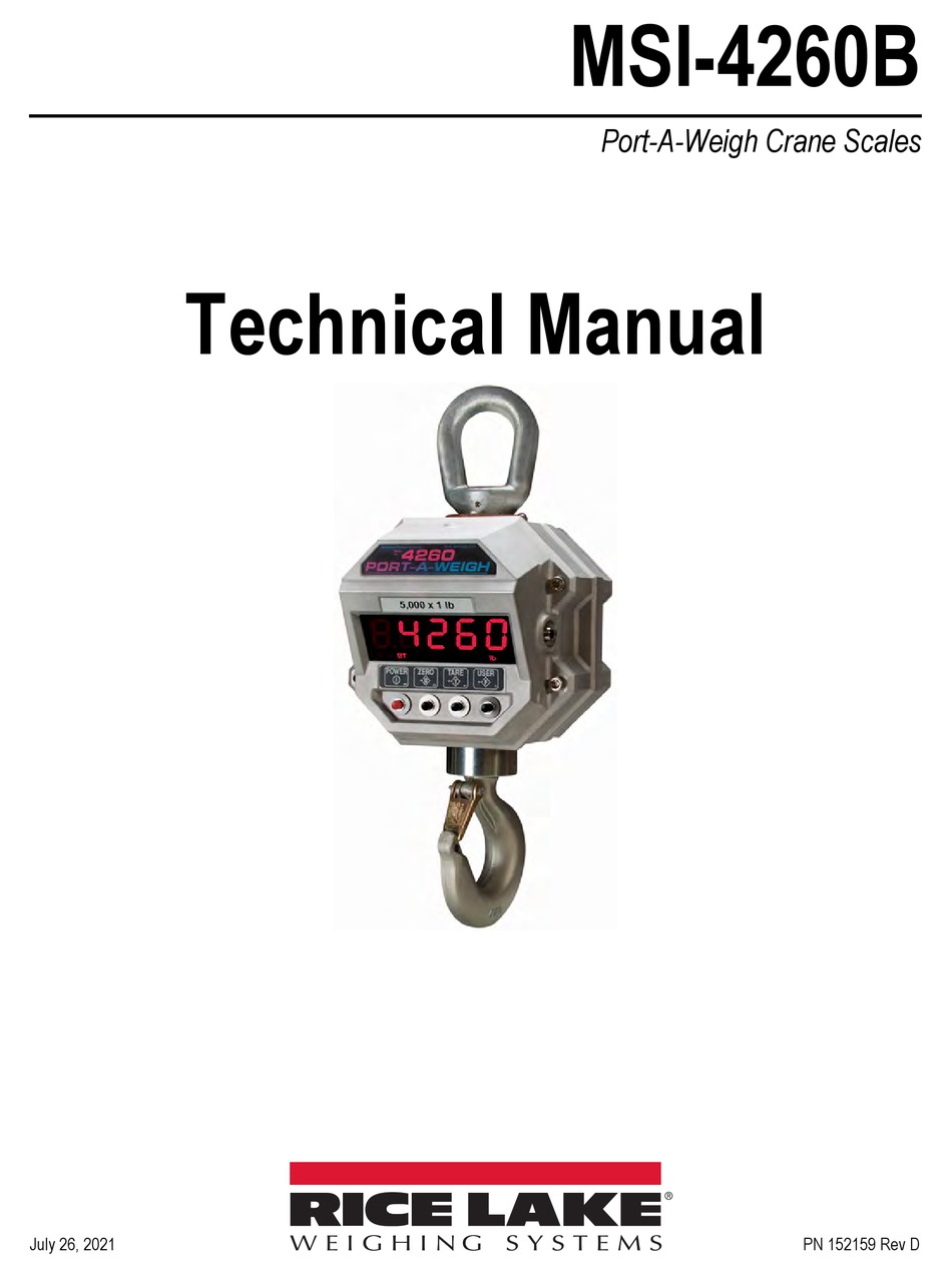 RICE LAKE MSI4260B TECHNICAL MANUAL Pdf Download ManualsLib