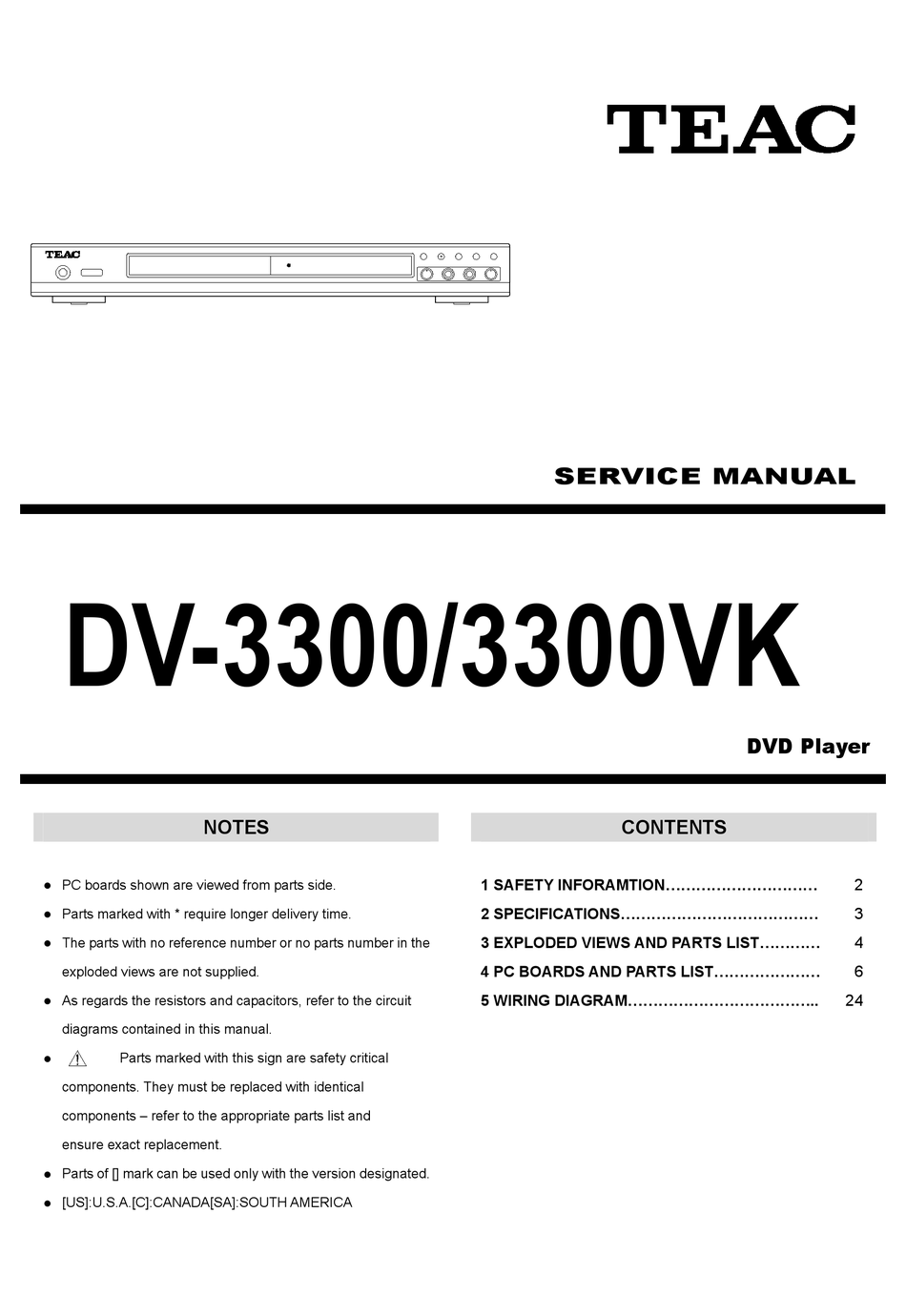 TEAC DV-3300 SERVICE MANUAL Pdf Download | ManualsLib