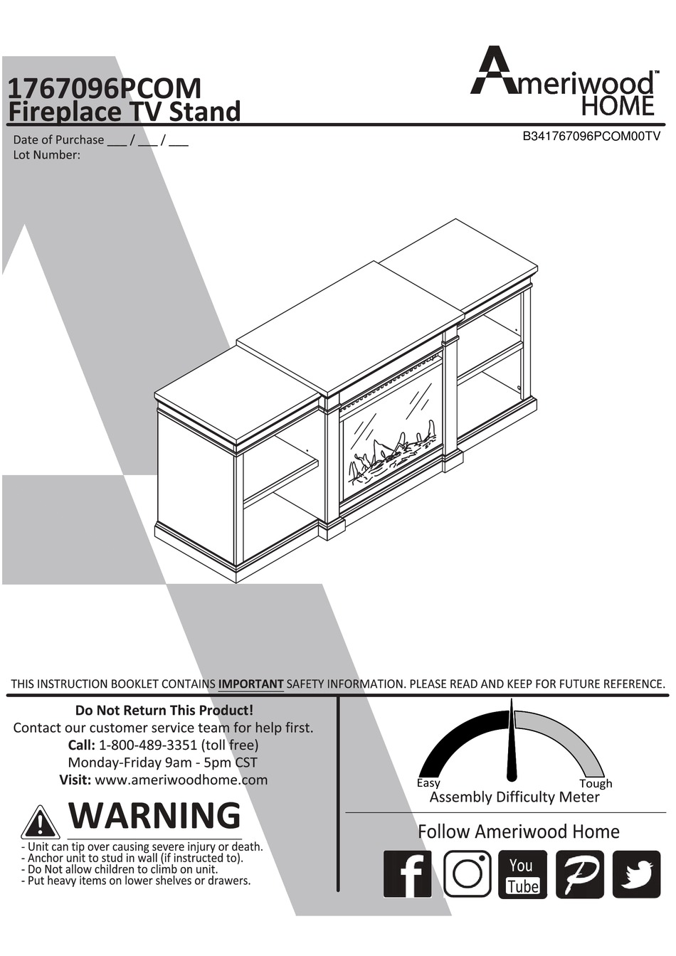 AMERIWOOD HOME ASSEMBLY INSTRUCTIONS MANUAL Pdf Download