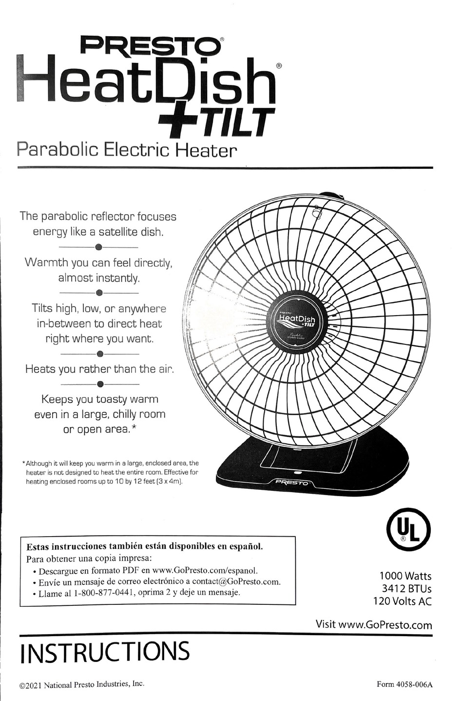 PRESTO HEATDISH+TILT INSTRUCTIONS MANUAL Pdf Download ManualsLib