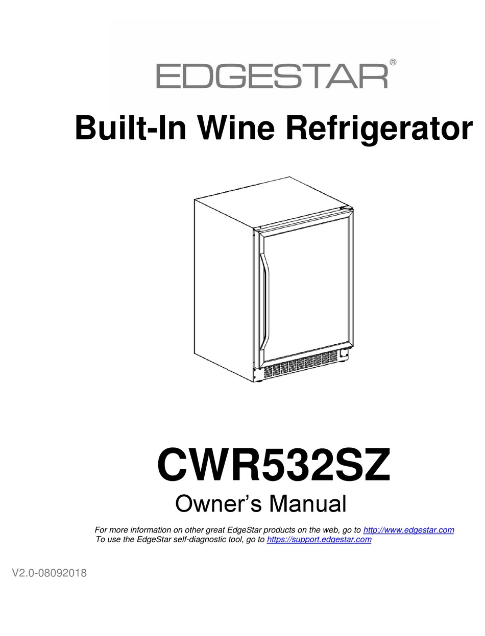EDGESTAR CWR532SZ OWNER'S MANUAL Pdf Download ManualsLib