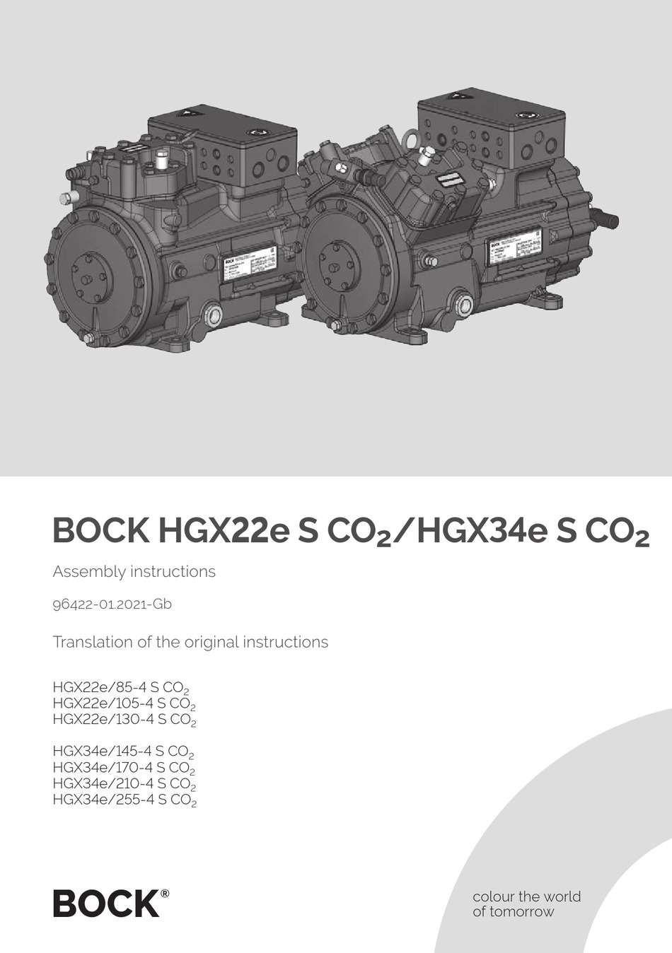 BOCK HGX22E S CO2 SERIES ASSEMBLY INSTRUCTIONS MANUAL Pdf Download