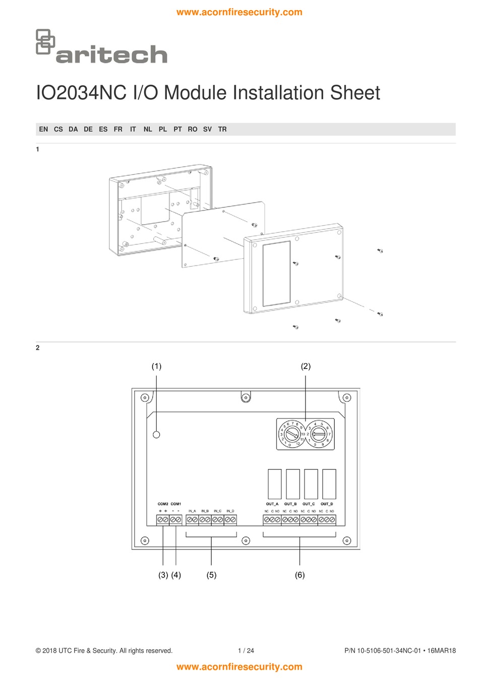 ARITECH IO2034NC INSTALLATION SHEET Pdf Download ManualsLib