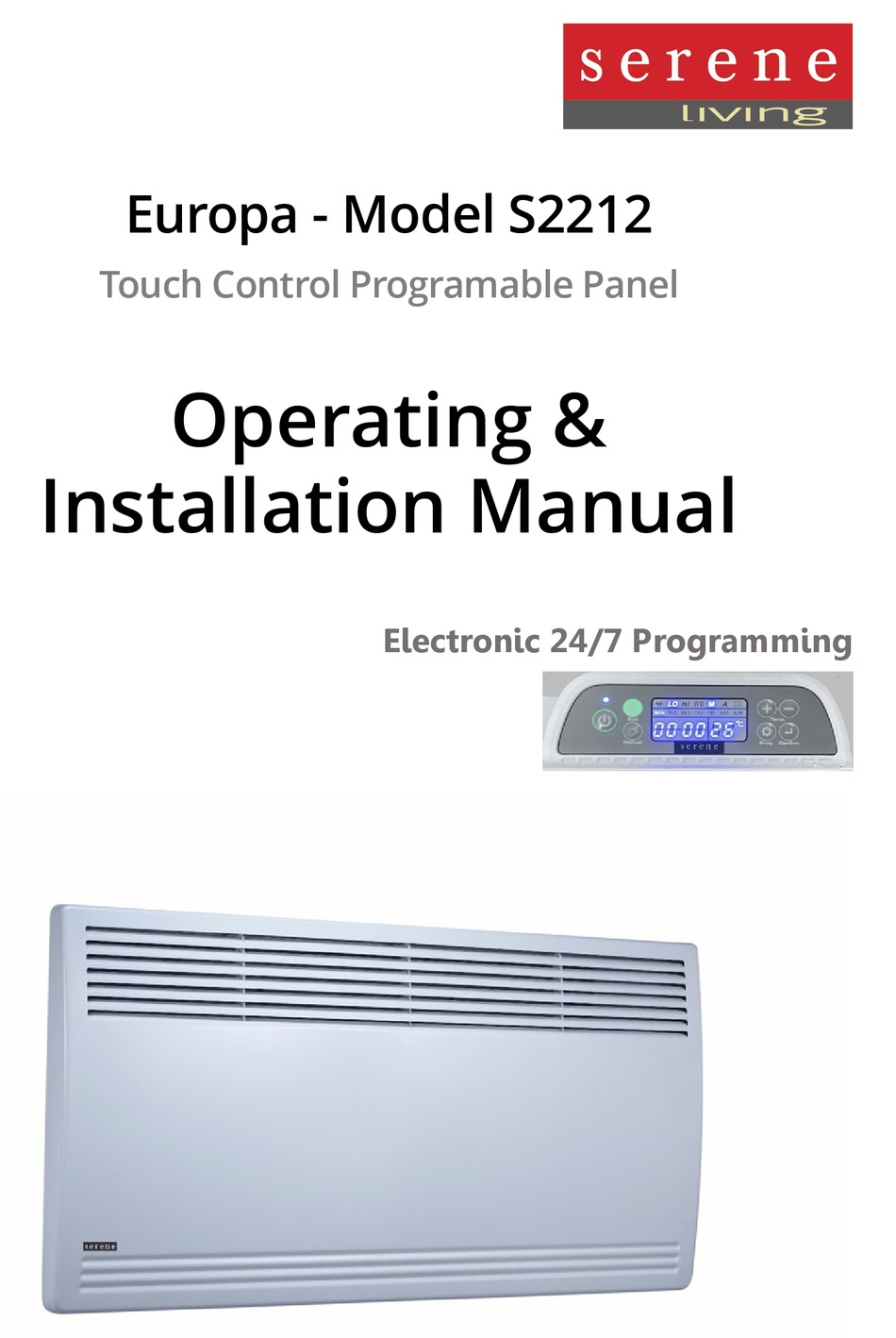 SERENE S2212 OPERATING & INSTALLATION MANUAL Pdf Download ManualsLib