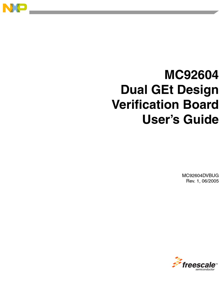 NXP SEMICONDUCTORS FREESCALE MC92604 USER MANUAL Pdf Download ManualsLib