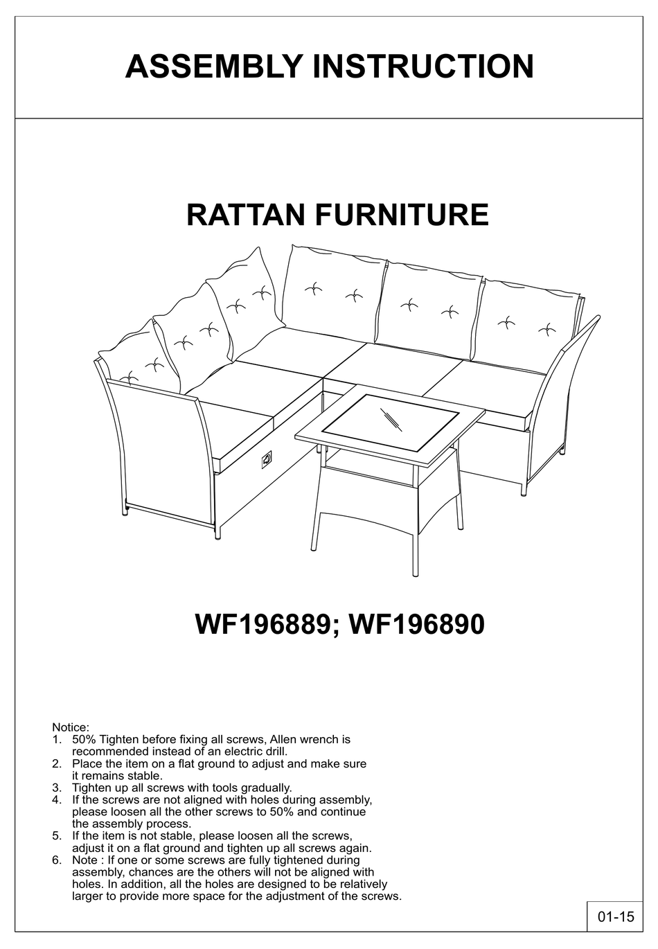 RATTAN WF196889 ASSEMBLY INSTRUCTION MANUAL Pdf Download ManualsLib