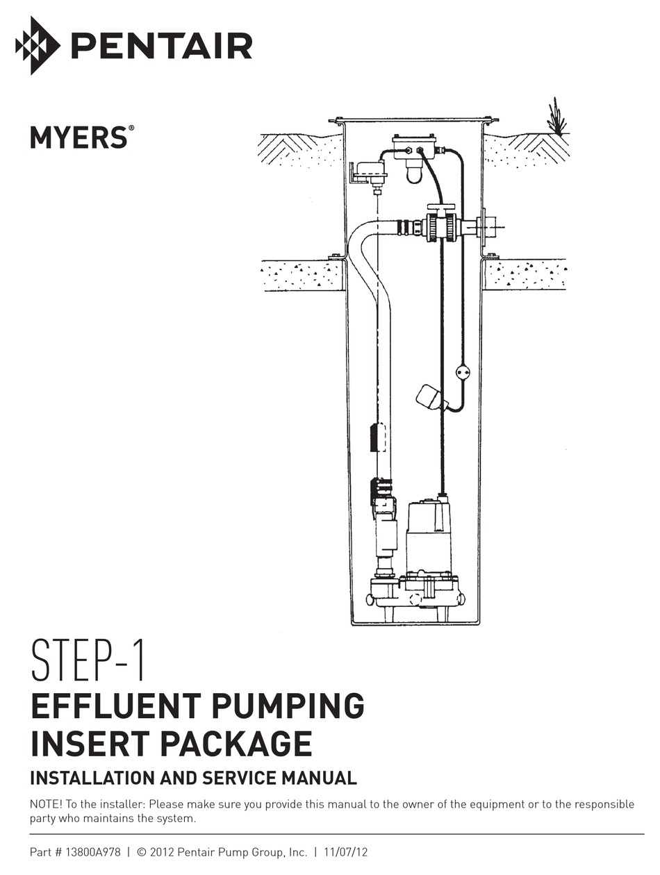 Pentair Myers S25m1c Installation And Service Manual Pdf Download