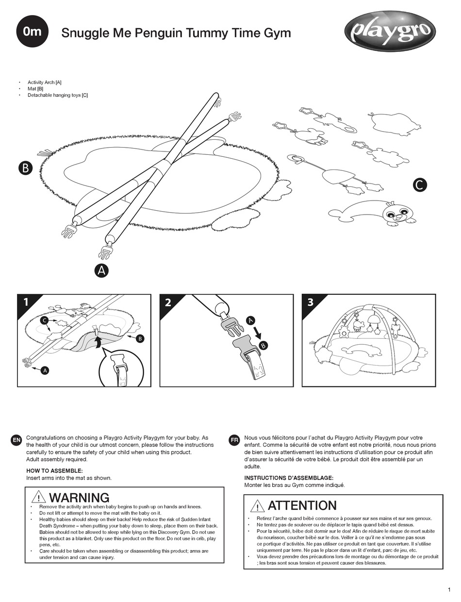 PLAYGRO TUMMY TIME SNUGGLE ME PENGUIN QUICK START MANUAL Pdf Download ManualsLib