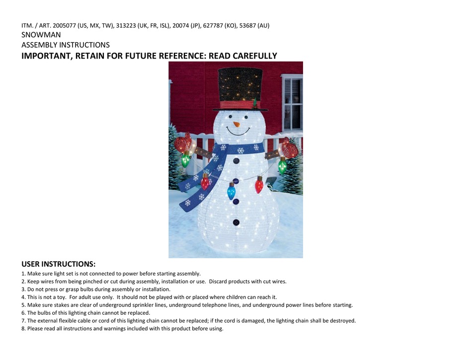 COSTCO 2005077 ASSEMBLY INSTRUCTIONS MANUAL Pdf Download ManualsLib