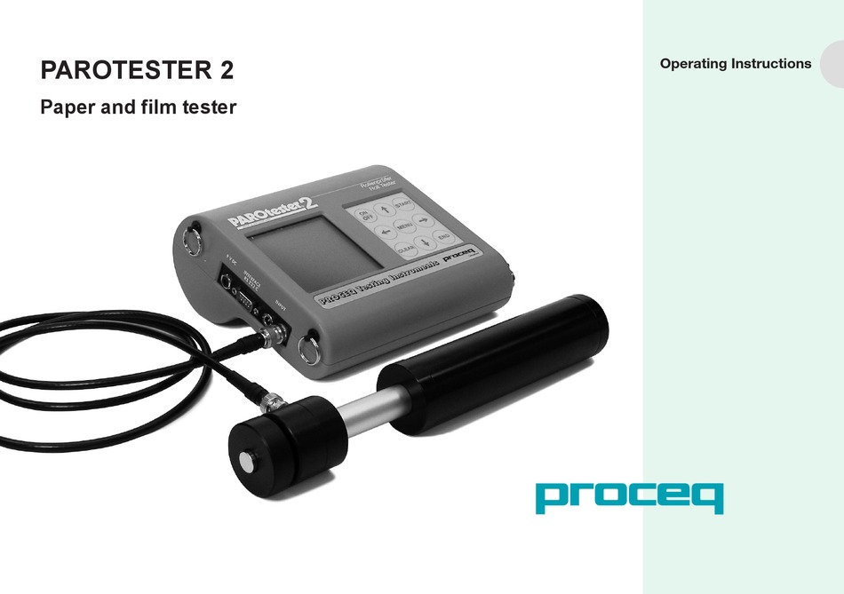 PROCEQ PAROTESTER 2 OPERATING INSTRUCTIONS MANUAL Pdf Download ManualsLib