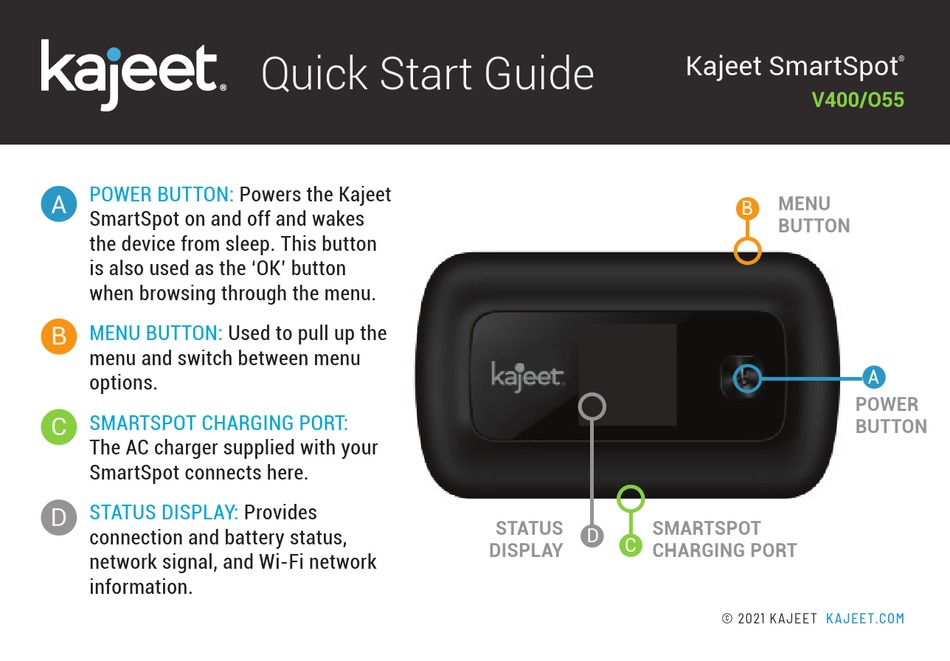 KAJEET SMARTSPOT V400/O55 QUICK START MANUAL Pdf Download ManualsLib