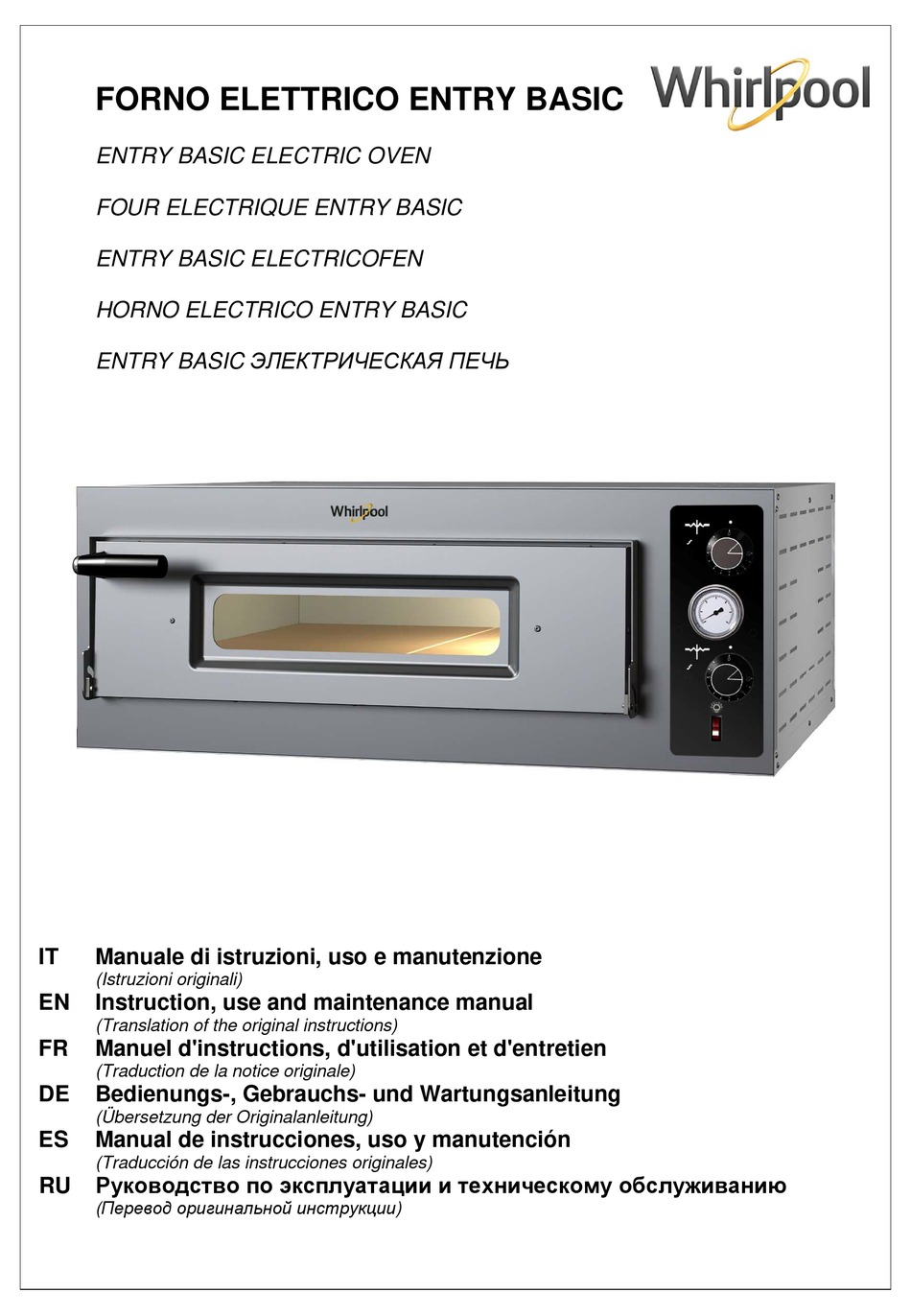 Installation; Unloading And Handling The Oven; Positioning The Oven -  Whirlpool ENTRY BASIC Instruction, Use And Maintenance Manual [Page 21] |  ManualsLib