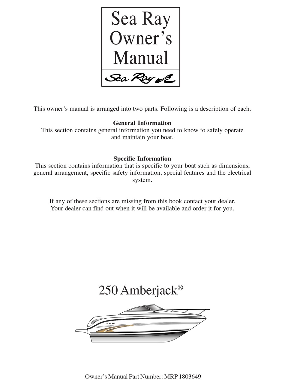 SEA RAY AMBERJACK 250 OWNER