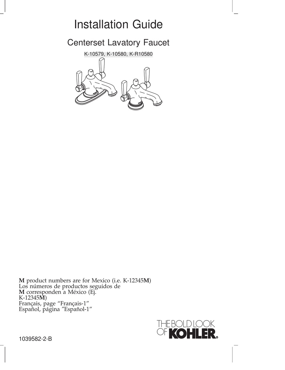 KOHLER BANCROFT K10579 INSTALLATION MANUAL Pdf Download ManualsLib