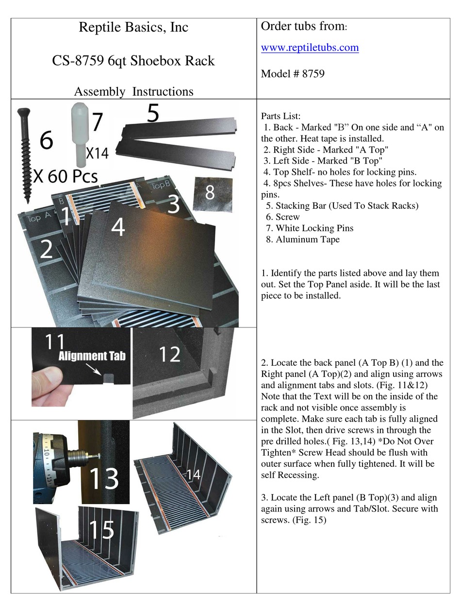 REPTILE CS-8759 ASSEMBLY INSTRUCTIONS Pdf Download | ManualsLib