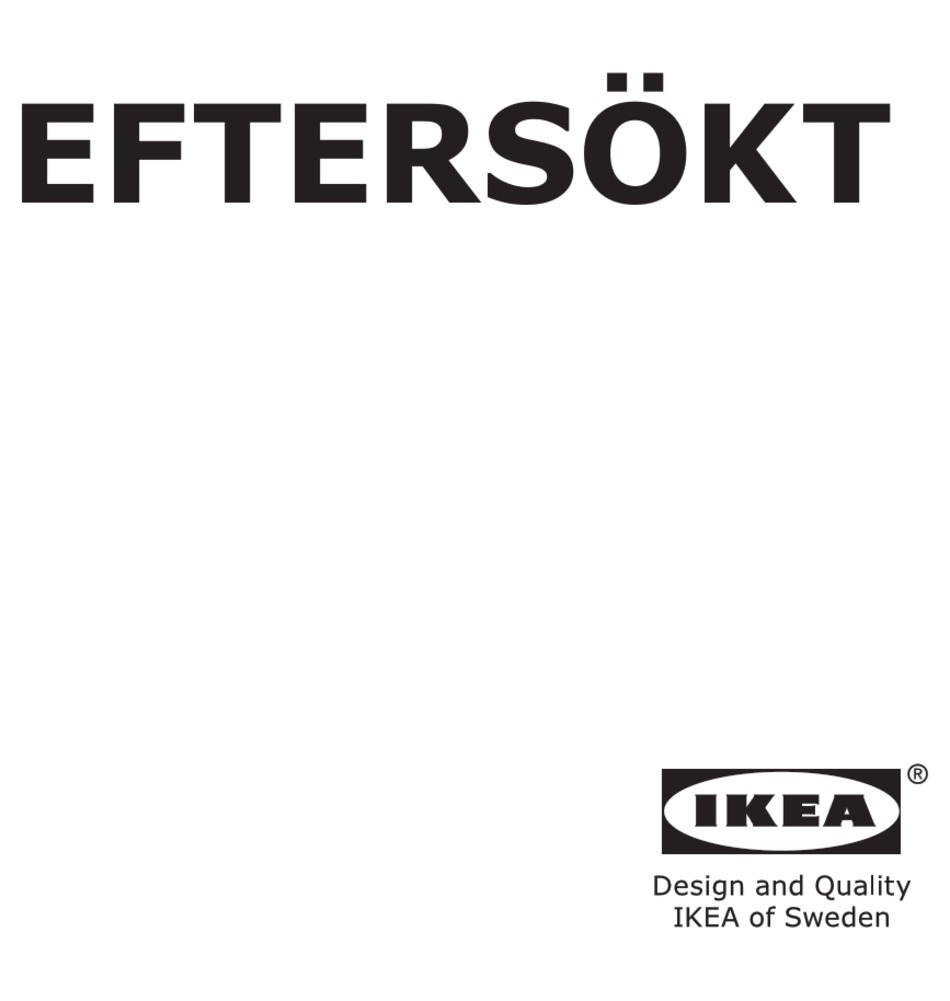 IKEA EFTERSÖKT MANUAL Pdf Download | ManualsLib