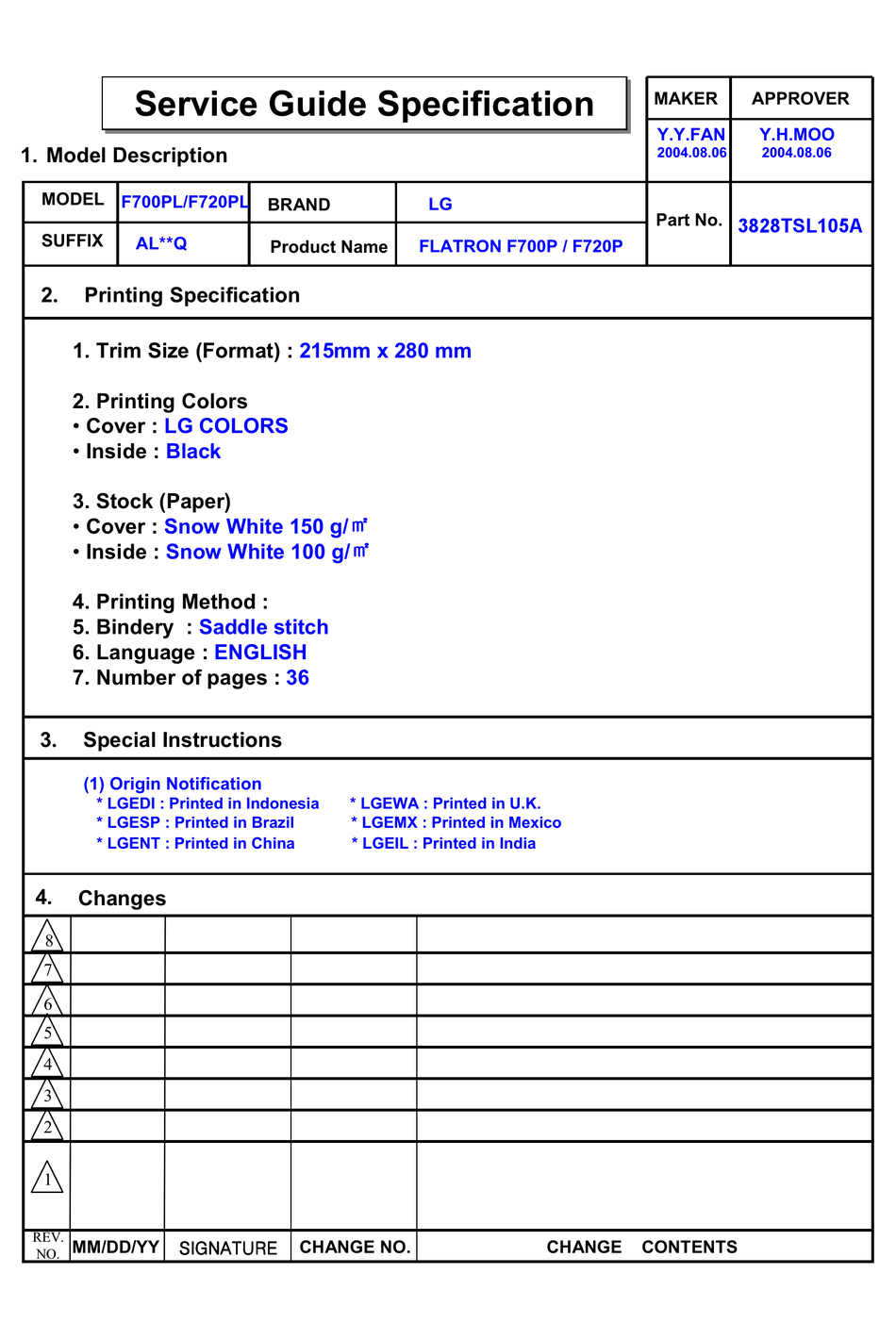 LG FLATRON F700P SERVICE MANUAL Pdf Download | ManualsLib