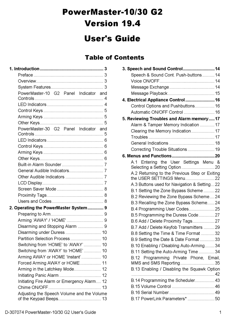 VISONIC POWERMASTER30 G2 USER MANUAL Pdf Download ManualsLib