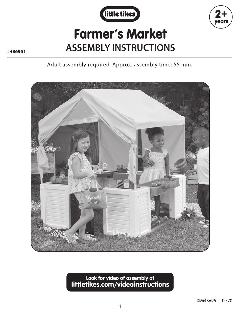 MGA ENTERTAINMENT LITTLE TIKES FARMER'S MARKET ASSEMBLY INSTRUCTIONS
