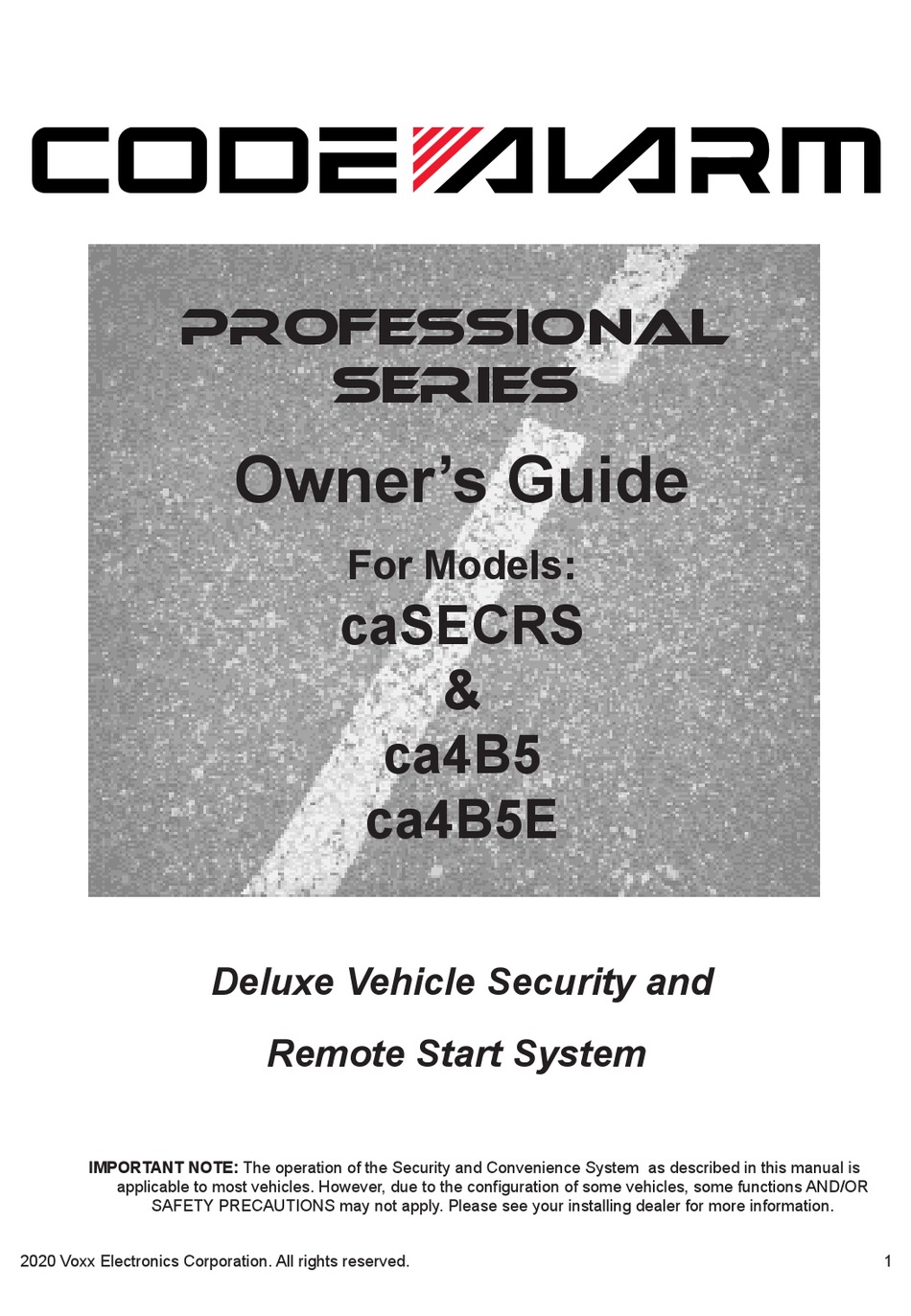 CODE ALARM CA4B5 OWNER