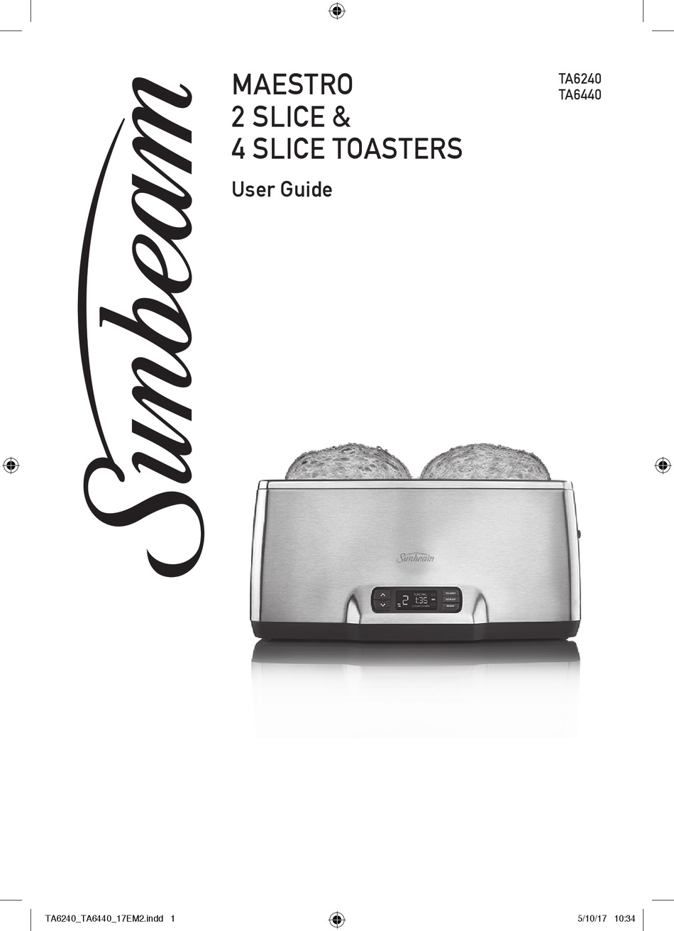 SUNBEAM MAESTRO TA6240 USER MANUAL Pdf Download ManualsLib