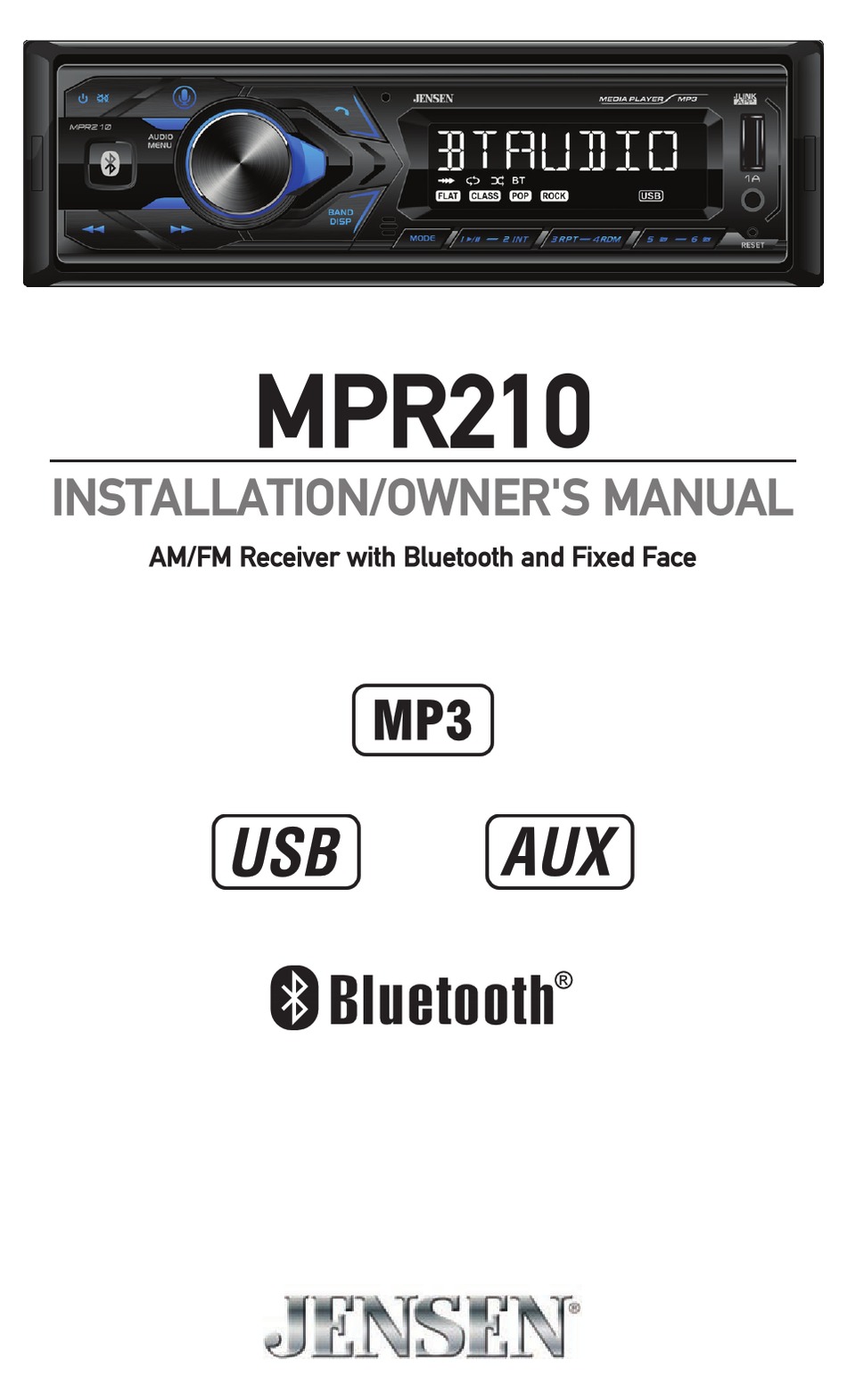 JENSEN MPR210 INSTALLATION & OWNER