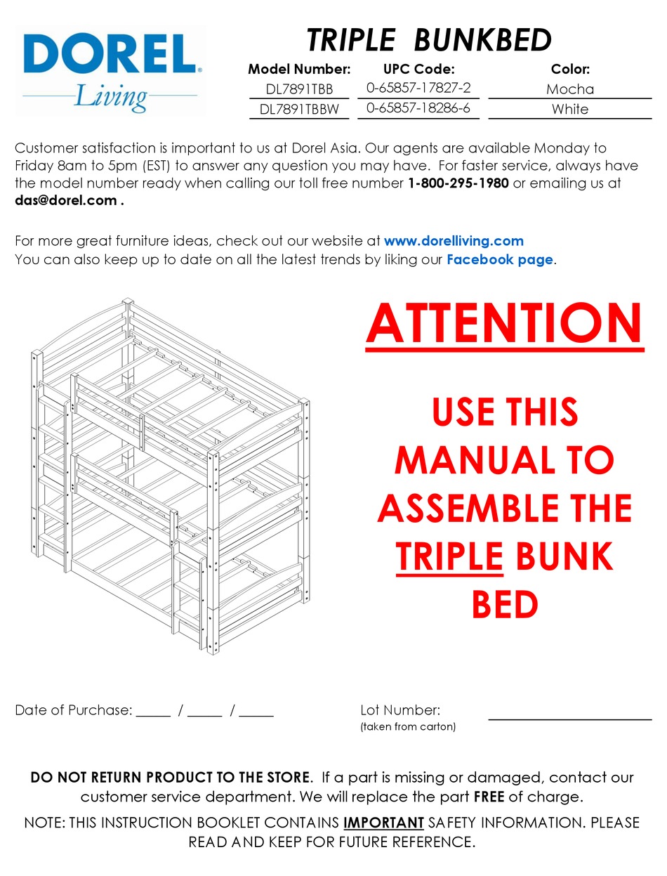 DOREL LIVING DL7891TBBW MANUAL Pdf Download | ManualsLib