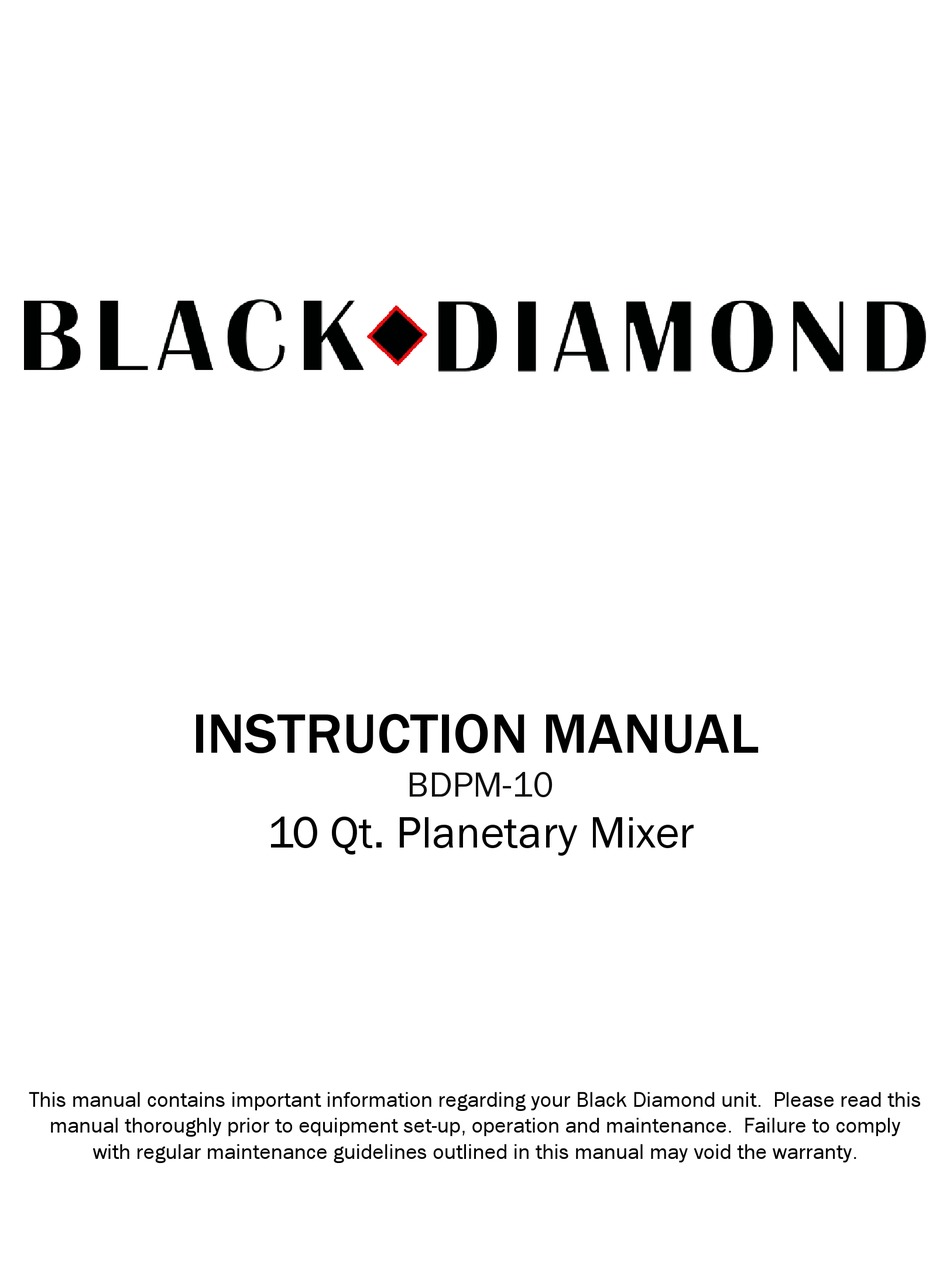BLACK DIAMOND EQUIPMENT BDPM10 INSTRUCTION MANUAL Pdf Download
