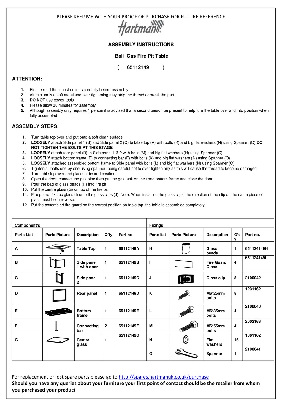 HARTMAN 65112149 ASSEMBLY INSTRUCTIONS Pdf Download ManualsLib