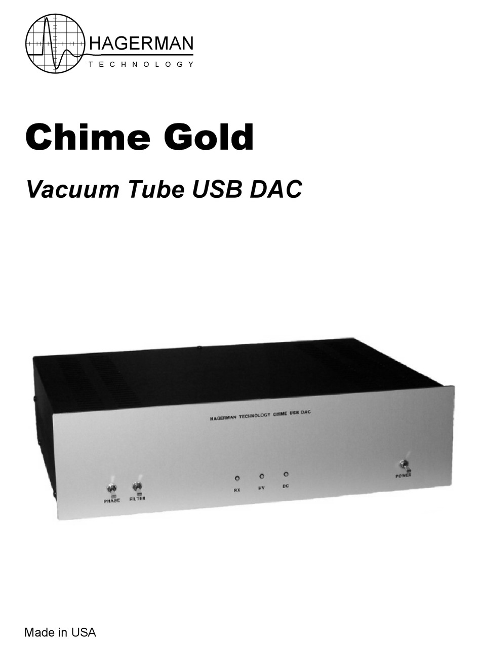 HAGERMAN TECHNOLOGY CHIME GOLD MANUAL Pdf Download ManualsLib